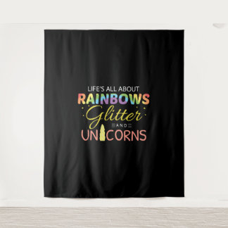 Unicorn Lover Gift Idea Rainbows Glitter Unicorns Wandkleed