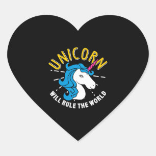 Unicorn Lover Gift unicorn zal de wereld besturen Hart Sticker