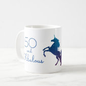 Unicorn Lover's 50 en Fabulous Birthday Koffiemok (Voorkant links)