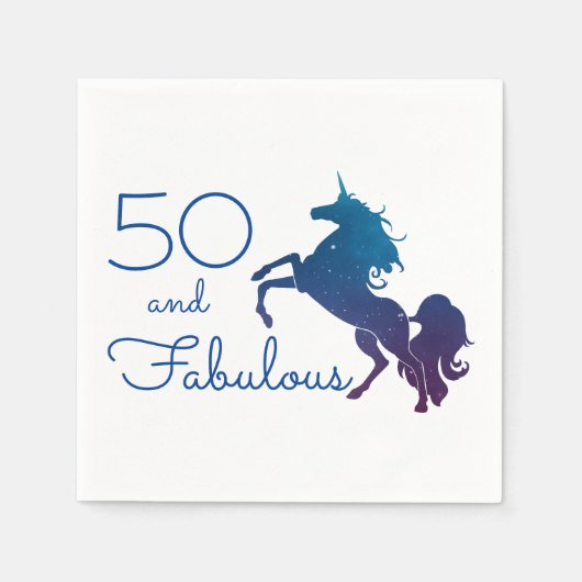 Unicorn Lover's 50 en Fabulous Birthday Servet (Voorkant)