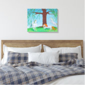 Unicorn Lovers, Unicorn Family Art Canvas Afdruk (Insitu (Slaapkamer))