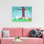Unicorn Lovers, Unicorn Family Art Canvas Afdruk (Insitu (Woonkamer))
