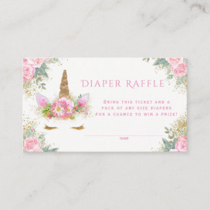 Unicorn Luier Raffle Tickets Informatiekaartje
