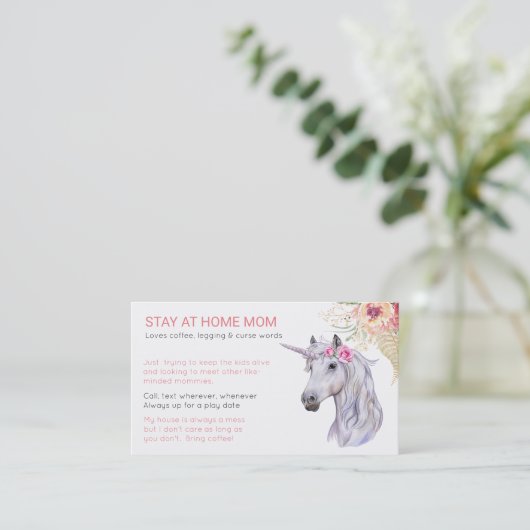 Unicorn Ma Friend - Playground Visitekaartje Contactkaartje (Staand voorkant)