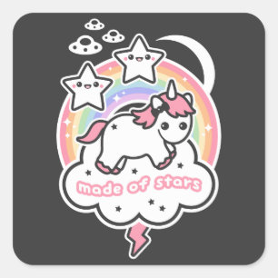 Unicorn Made of Stars Vierkante Sticker