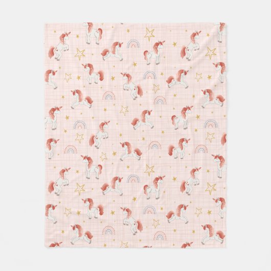 Unicorn Magic Baby Blanket Fleece Deken (Voorkant)