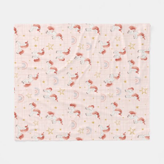 Unicorn Magic Baby Blanket Fleece Deken (Voorkant (Horizontaal))