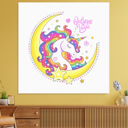 Unicorn Magic Canvas Print (Insitu (Woonkamer))