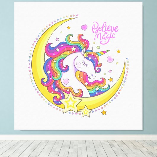 Unicorn Magic Canvas Print (Insitu (Houten vloer))