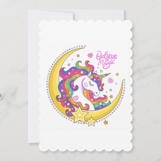 Unicorn Magic Flat Wenskaart Kaart (Voorkant)