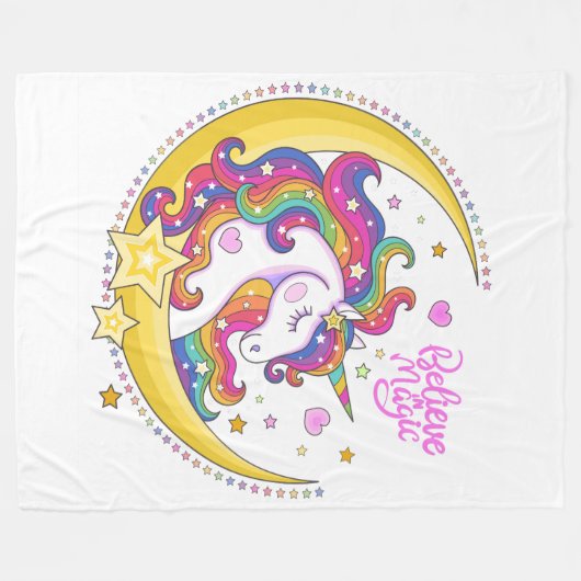 Unicorn Magic Fleece Blanket (Voorkant (Horizontaal))