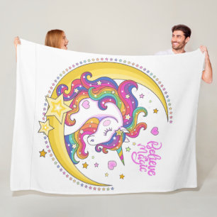 Unicorn Magic Fleece Blanket Deken