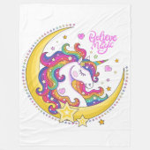 Unicorn Magic Fleece Blanket Deken (Voorkant)