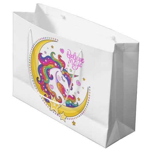 Unicorn Magic Gift Bags Groot Cadeauzakje (Voorkant Gekanteld)
