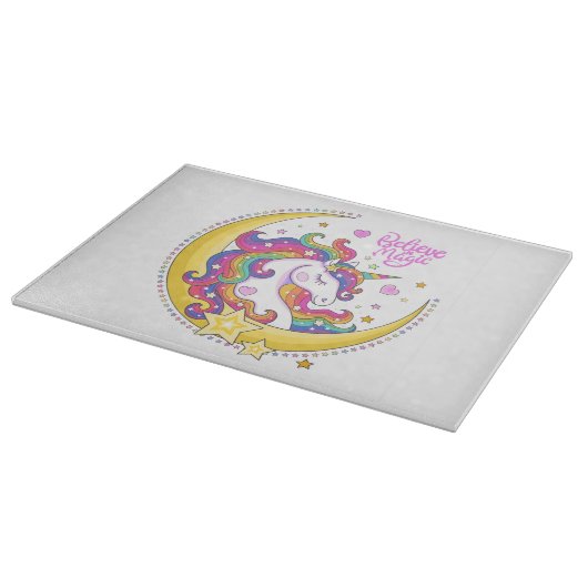 Unicorn Magic Glass Cutting Board Snijplank (Hoek)