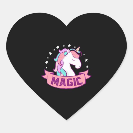 UNICORN MAGIC HART STICKER (Voorkant)