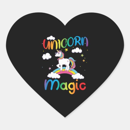Unicorn Magic Hart Sticker (Voorkant)