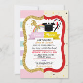 Unicorn & Magic Joint Boy Girl Birthday Invites Kaart (Voorkant)