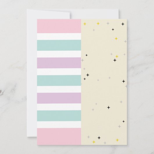 Unicorn & Magic Joint Boy Girl Birthday Invites Kaart (Achterkant)