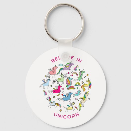 Unicorn Magic Kawaii Sleutelhanger (Voorkant)