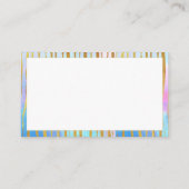 Unicorn Magic Pink Gold Stripe Monogrammen Visitekaartje (Achterkant)