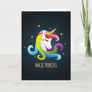 Unicorn Magic Princess Colorful Kaart