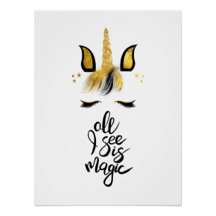 Unicorn Magic Quote Perfect Poster