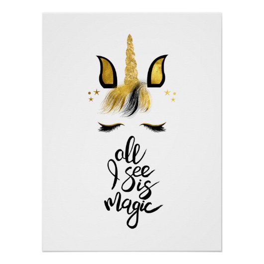 Unicorn Magic Quote Perfect Poster (Voorkant)