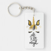 Unicorn Magic Quote Sleutelhanger (Voorkant)