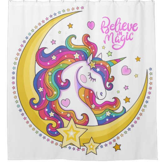 Unicorn Magic Shower Curtain Douchegordijn (Voorkant)