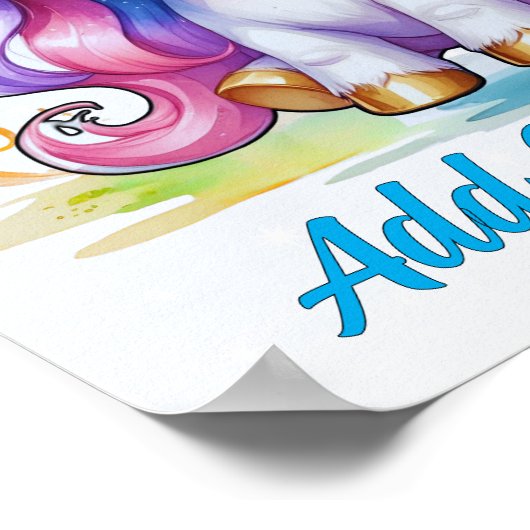 Unicorn Magic & Stars – Personalized Wall Art Poster (Hoek)