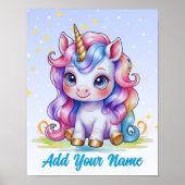 Unicorn Magic & Stars – Personalized Wall Art Poster (Voorkant)