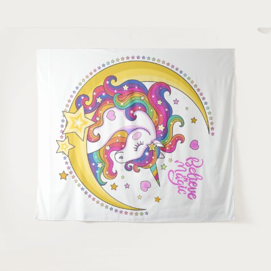 Unicorn Magic Tapestry Wandkleed (Voorkant (horizontaal))