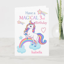Unicorn Magical 3rd Birthday Pink