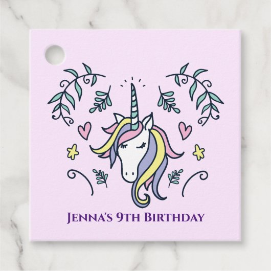 Unicorn Magical Birthday Bedankjes Labels (Voorkant)