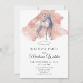 Unicorn Magical Birthday Invitation Kaart (Voorkant)