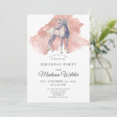 Unicorn Magical Birthday Invitation Kaart (Staand voorkant)