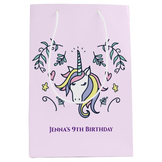 Unicorn Magical Birthday Medium Cadeauzakje (Voorkant)