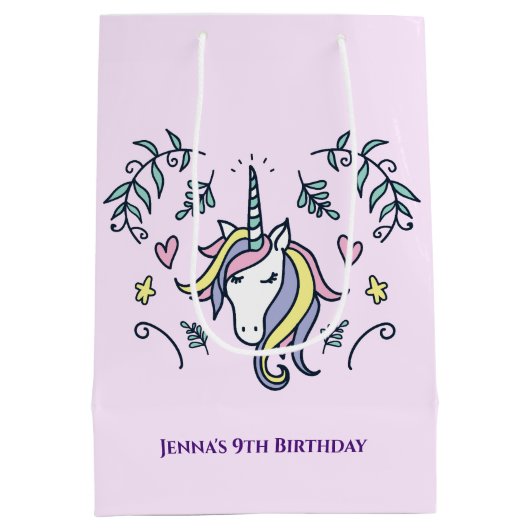 Unicorn Magical Birthday Medium Cadeauzakje (Achterkant)