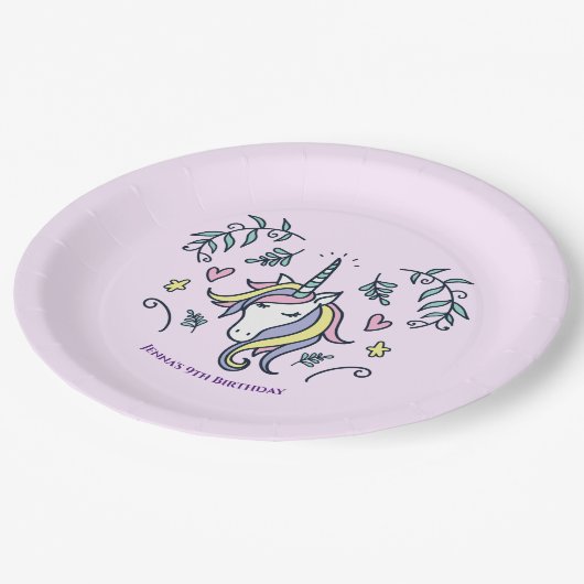 Unicorn Magical Birthday Papieren Bordje (Gekanteld)
