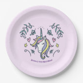 Unicorn Magical Birthday Papieren Bordje (Voorkant)