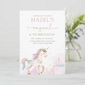 Unicorn Magical Birthday Party Any Age Kaart (Staand voorkant)