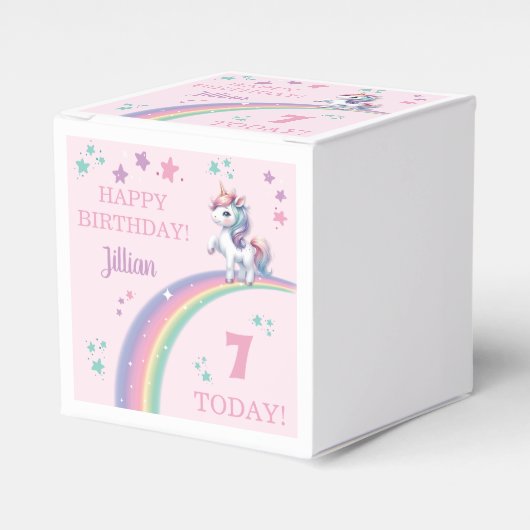 Unicorn Magical Birthday Party Bedankdoosjes (Voorkant Zijde)
