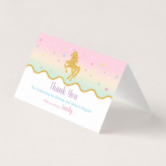 Unicorn Magical Birthday Party Favor Bag Label Visitekaartje (Voorkant)