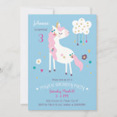 Unicorn Magical Birthday Party Invitation Kaart (Voorkant)