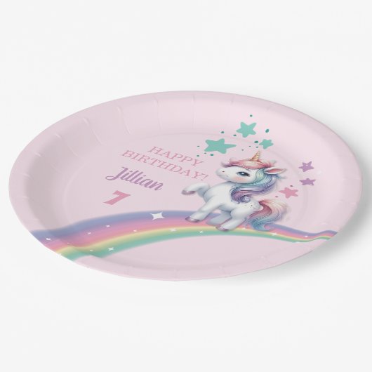 Unicorn Magical Birthday Party Papieren Bordje (Gekanteld)