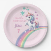 Unicorn Magical Birthday Party Papieren Bordje (Voorkant)