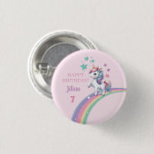 Unicorn Magical Birthday Party Ronde Button 3,2 Cm (Voorkant /achterkant)