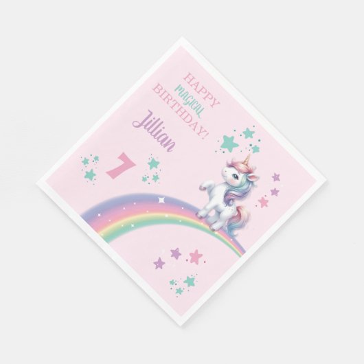 Unicorn Magical Birthday Party Servet (Hoek)