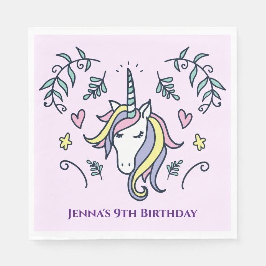 Unicorn Magical Birthday Servet (Voorkant)